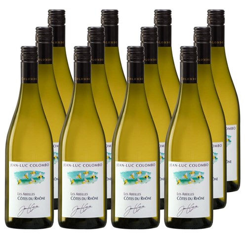 Case of 12 Jean-Luc Colombo Cotes Du Rhone Les Abeilles Blanc 75cl White Wine